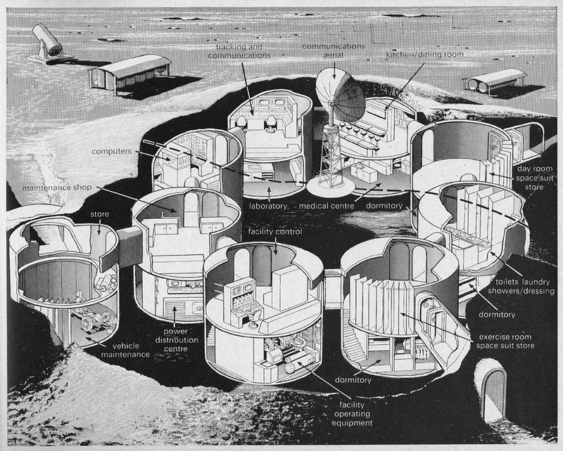 Illustration for article titled Lunar Colonies of the Future (1969)